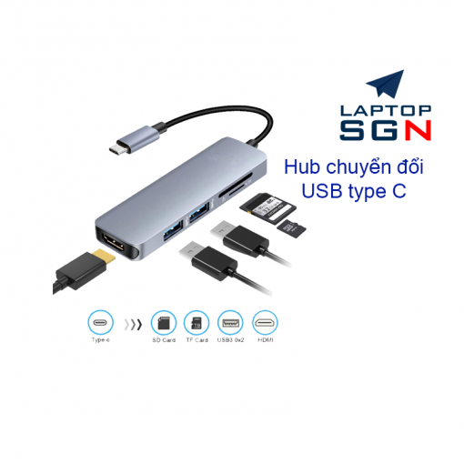 Hub chuyển đổi USB C sang USB 3.0 HDMI Thunderbolt 3 USB-C 7 trong 1 cho laptop