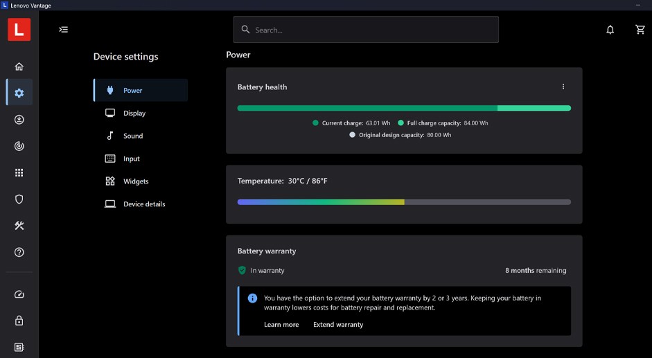 Cài giới hạn mức sạc pin laptop lenovo
