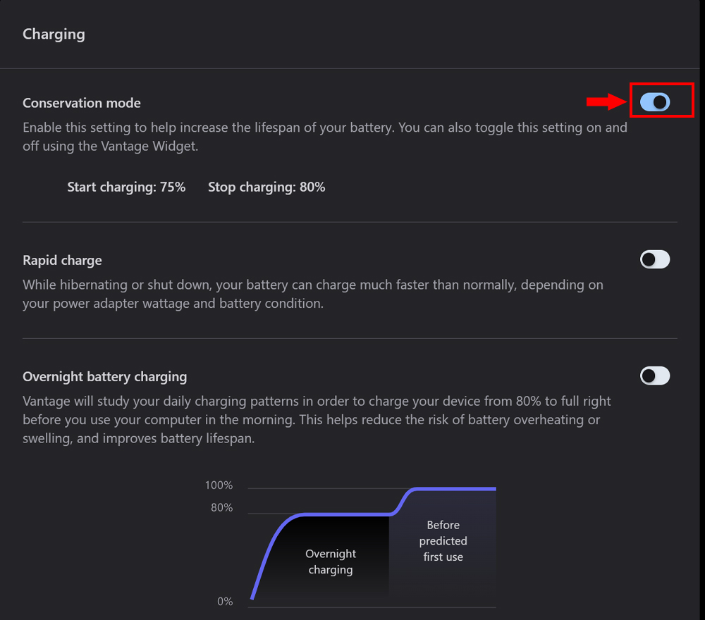 Cài giới hạn mức sạc pin laptop lenovo