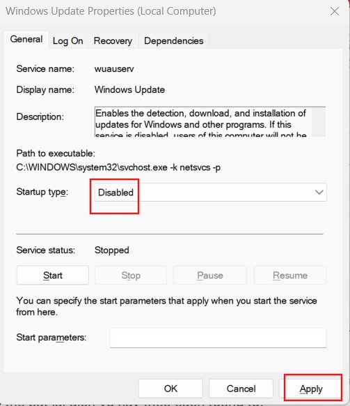 Tạm hoãn cập nhật tự động