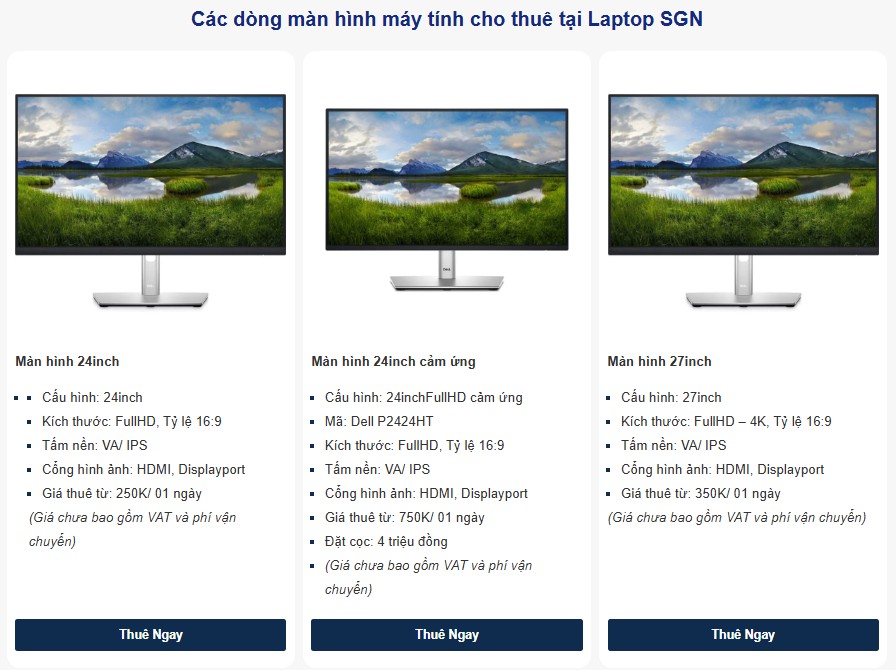 Cho thuê màn hình máy tính giá rẻ tại TPHCM