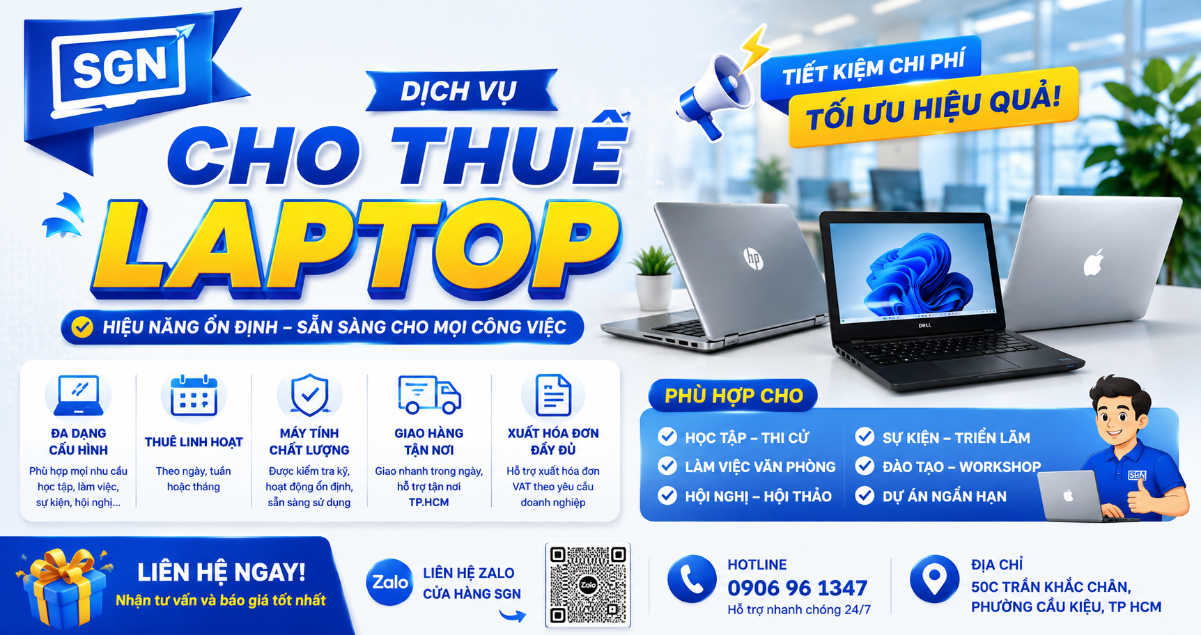 Cho thuê laptop giá rẻ và uy tín tại TP HCM