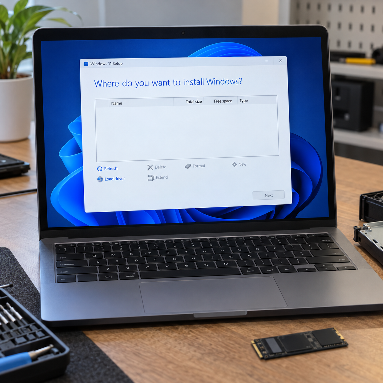 cài Windows 11 không thấy ổ cứng
